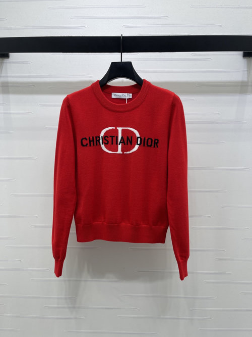 Dior High - Quality Knitted Long Sleeve with Contrast Letters