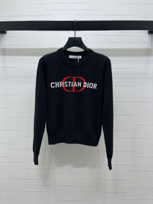 Dior High - Quality Knitted Long Sleeve with Contrast Letters
