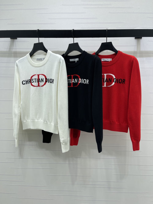Dior High - Quality Knitted Long Sleeve with Contrast Letters