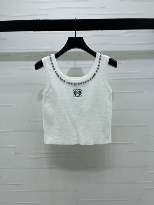 Loewe Versatile Embellished Knit Vest with Embroidered Logo