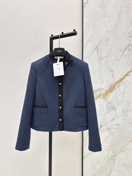 Dior Bowknot Decor Suit with Round Collar Jacket & A - Skirt