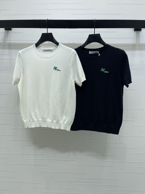 Dior Letter Logo Knit Short Sleeve, Quality and Grace