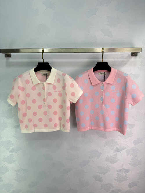 Miu Miu Soft Knit Polo Shirt with Classic Collar