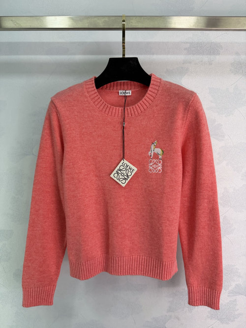 Loewe Cartoon Pattern Soft Knitted Sweater for a Comfortable Style