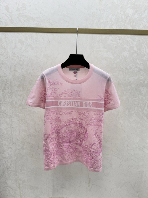 Dior Color - Blocked Jungle - Embroidered Round - Neck Short - Sleeve