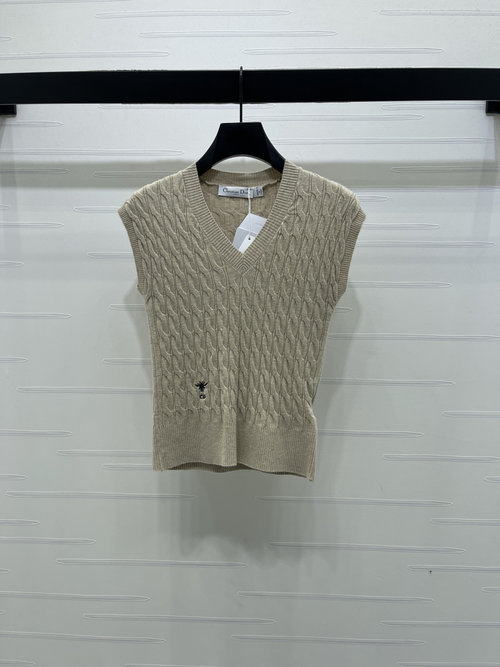 Dior Knit Vest with Twisted Stripe and CD Logo