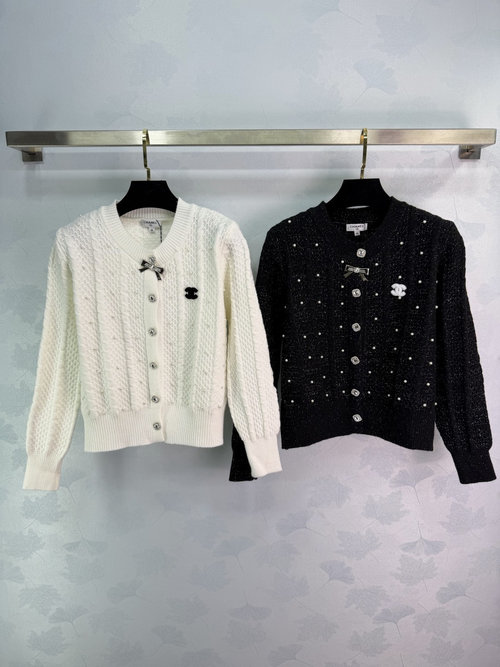 Chanel Elegant Pearl - Adorned Knit Cardigan