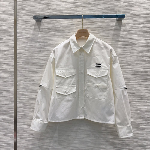 Miu Miu Chic Knitted Blouse and Skirt Set of Custom High - Quality Fabric