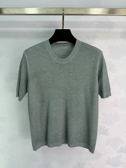 Chanel Light Green Wool Knit Short Sleeve, Versatile