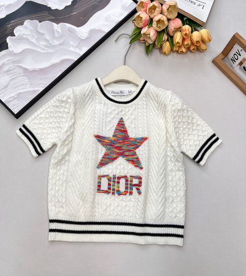 Dior Wool-Cashmere Blend Knitted Short Sleeve with Stars