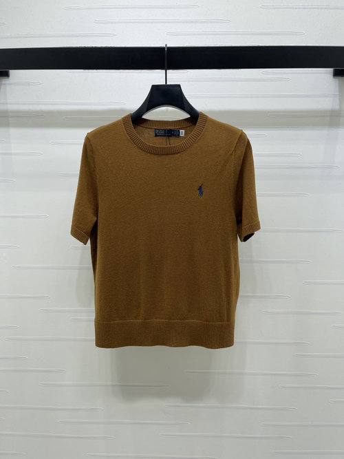 Polo Ralph Lauren Fine-textured Embroidered Logo Knitted Short-sleeved Shirt