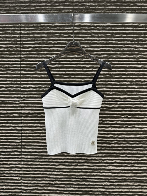 Chanel 3D Flower Knitted Sling Tank