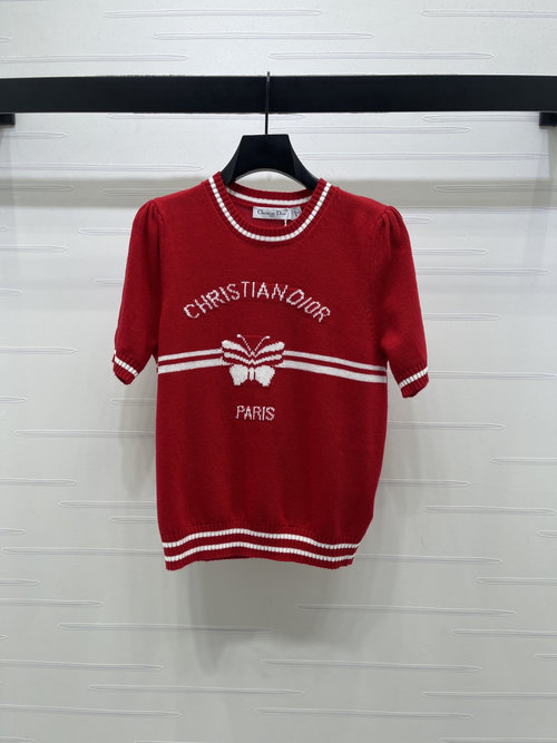 Dior Soft Knit Bubble Sleeve Pullover with Logo