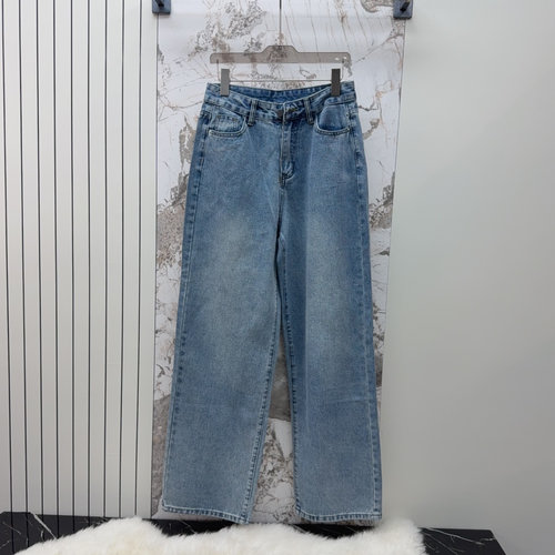 Loewe Retro Light Blue Wide-Leg Jeans with Logo Details