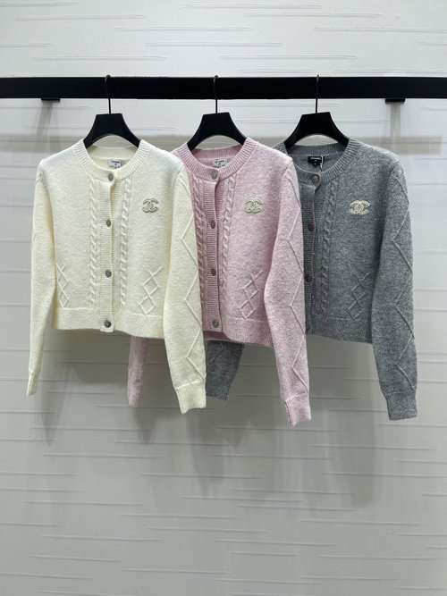 Chanel Elegant Twisted-knit Cardigan with Double C Logo