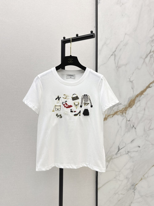 Chanel Vintage Heavy-Embroidered and Beaded T-Shirt