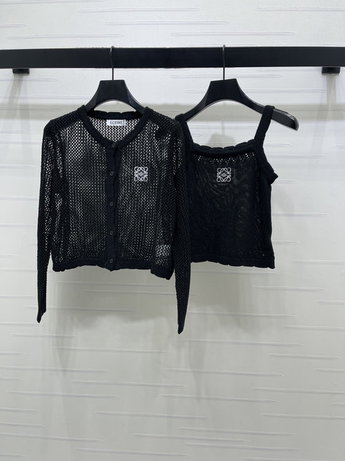 Loewe Soft and Stylish Two-piece Knit Vest and Cardigan Set