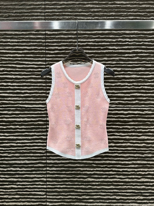 Chanel New Round-Neck Jacquard Knit Vest