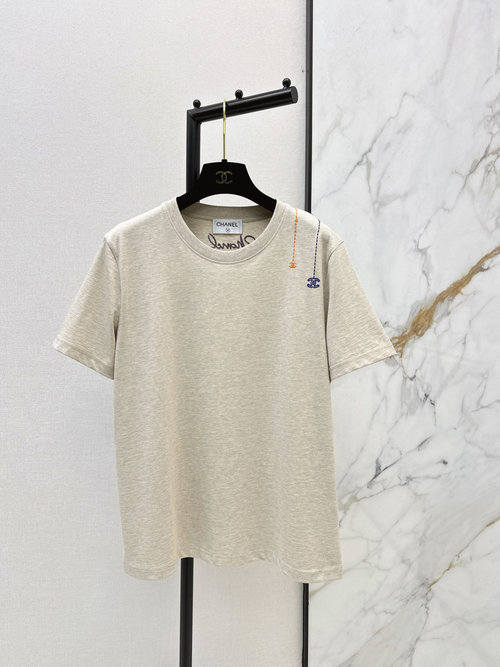 Chanel Logo Letter Pattern Printed T-Shirt, High Density, Perfect Details