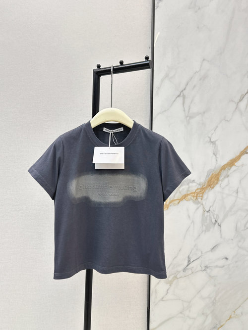 Alexander Wang Early Spring Slim Short-Sleeved T-Shirt, Fashionable and Versatile