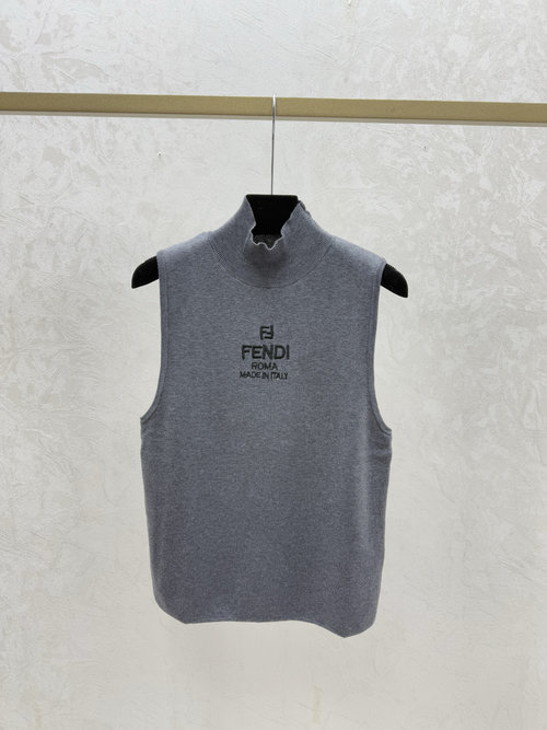 Prada Contrast Letter High-neck Knit Vest