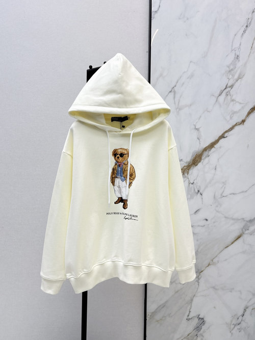 Polo Ralph Lauren Cute Bear Print Hoodie in Imported Flannel Cotton