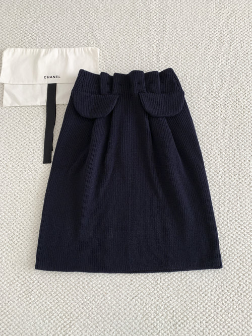 Prada Wool Knit Mid-Length Skirt