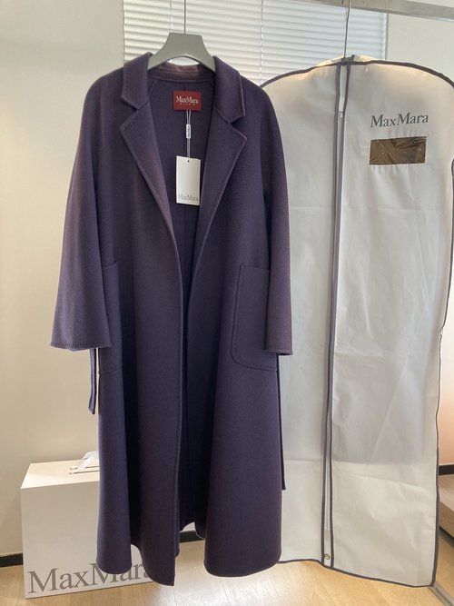 Burberry Top-Grade Wool & Cashmere Robe-Style Coat