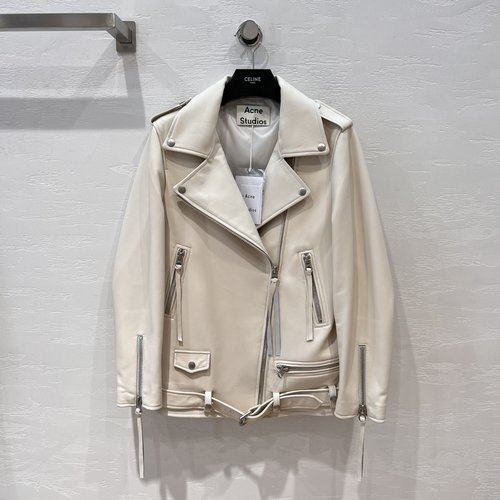 Dior Elegant Biker Jacket Crafted from Soft Sheepskin with Metal Zippers