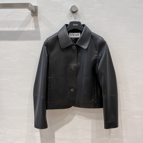 Loewe Elegant and Versatile Star - style Leather Jacket in Imported Lambskin