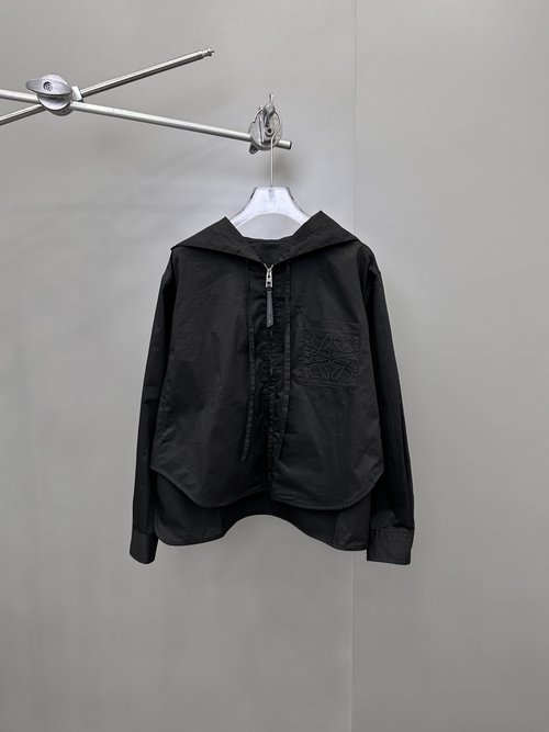 Loewe Fashionable Lightweight Trench Coat with an Intricate Chest Pocket