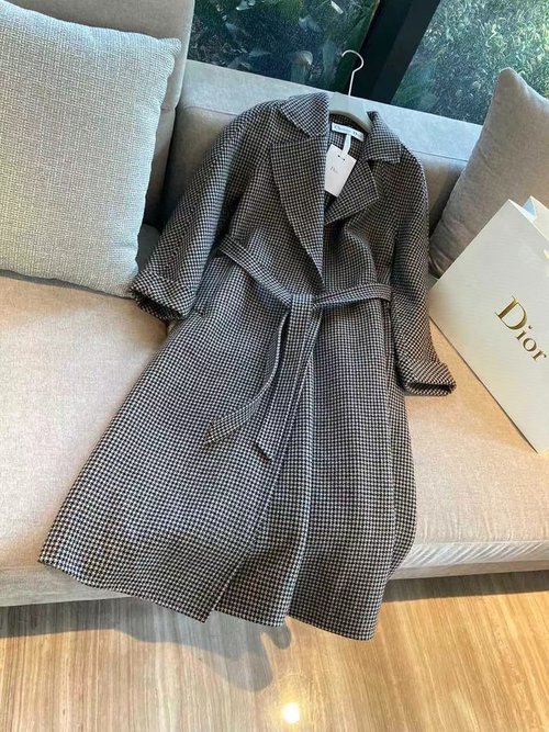 Dior Timeless Houndstooth Cashmere Coat