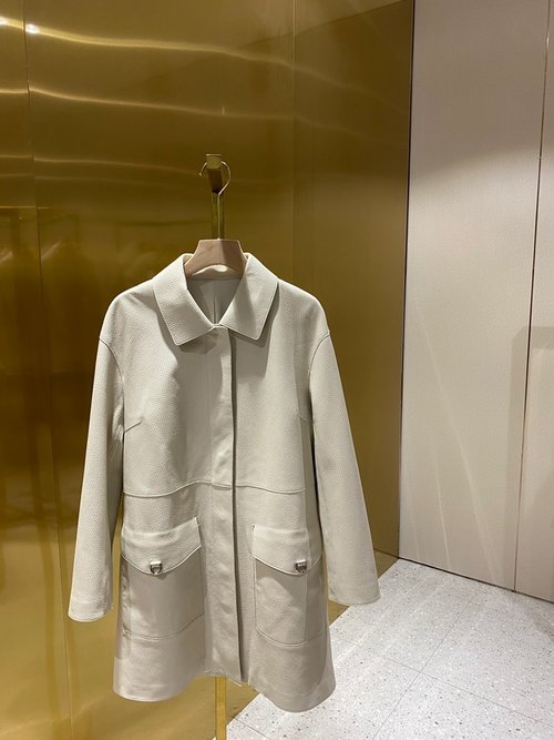 Hermes HE MES Designer Loose - Fit Leather Jacket with Customized YB Leather