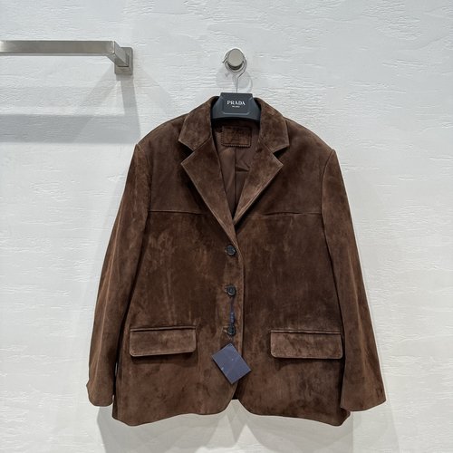 Prada Exclusive Authentic Single Quality Luxury Wide-shoulder Goatskin Suit