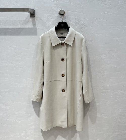Hermes Exclusive High-End Original Litchi Grain Sheepskin Trench Coat