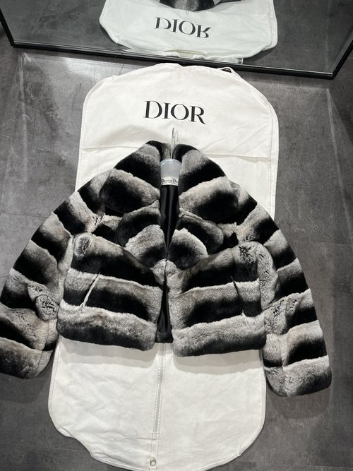 Dior Imported Rex Rabbit Fur in Chinchilla-Like Hue