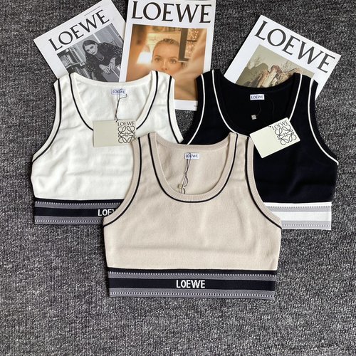 Loewe New Letter Jacquard Elasticated Crop Top with Trim