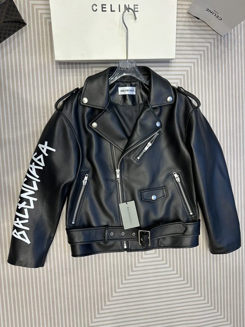 Balenciaga High-quality Lambskin Motorcycle Jacket