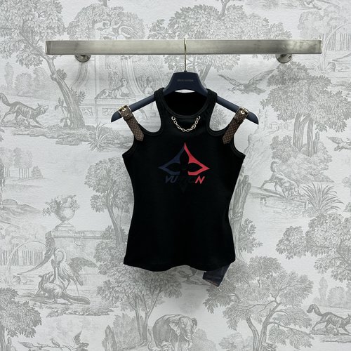 Louis Vuitton Breathable Cotton Sleeveless Top with Four - Leaf Clover Pattern