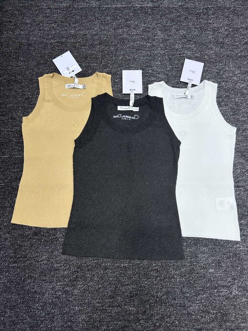 Dior Gold - Silver Thread Jacquard Embroidery Letter Vest