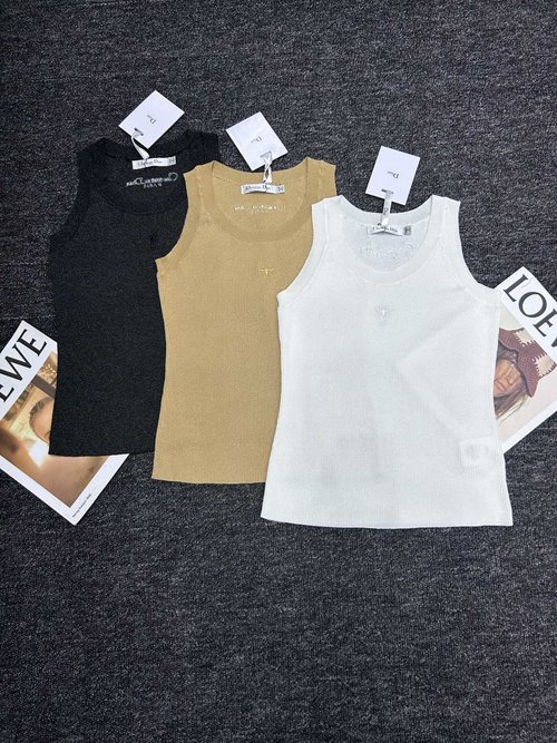 Dior Gold - Silver Thread Jacquard Embroidery Letter Vest