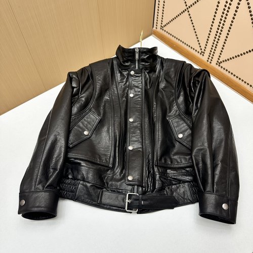 Yves Saint Laurent Leather Garment with Three Wearing Styles and a High-End Appearance