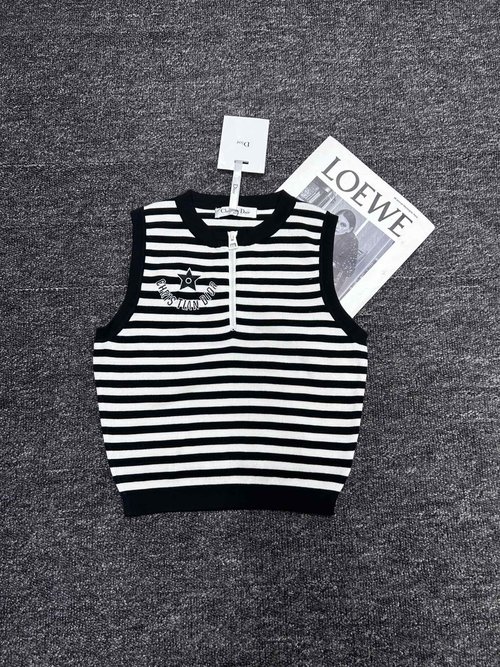 Dior Stripe Half-Zip Vest, Combining Fashion and Classic