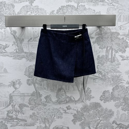 Dior Classic and Versatile Old Flower Denim Skort with Imported Cotton