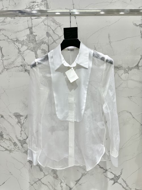 Loewe Silk and Organza Spliced Acetate Satin Shirt for Versatile Styling