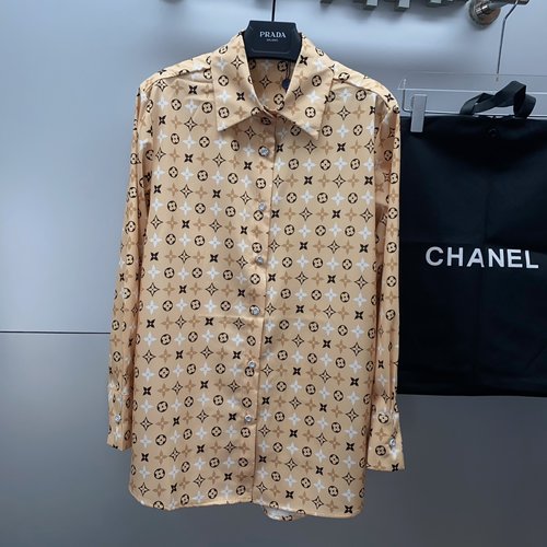 Louis Vuitton Trendy Vintage Shirt with Contrasting Monogram, Inclusive and Sophisticated