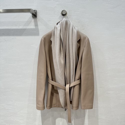 Hermes Exclusive Premium Lambskin Suit Jacket with Detachable Scarf