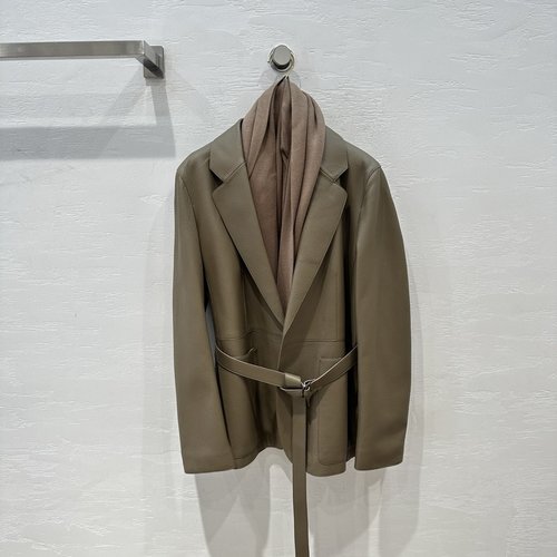 Hermes Exclusive Premium Lambskin Suit Jacket with Detachable Scarf