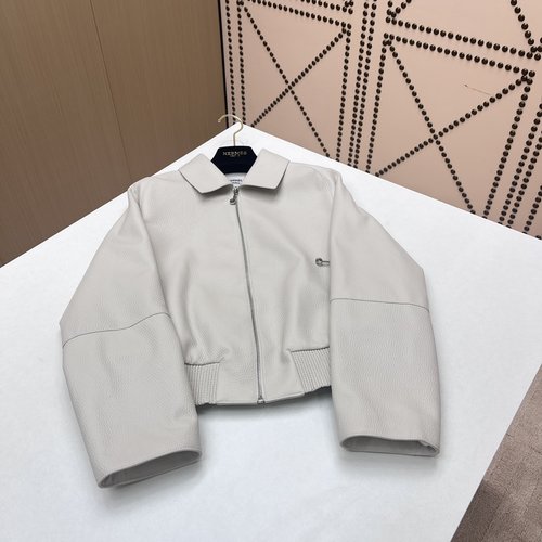 Hermes Exclusive High - end Single Lambskin Lapel Jacket with Fine Craftsmanship