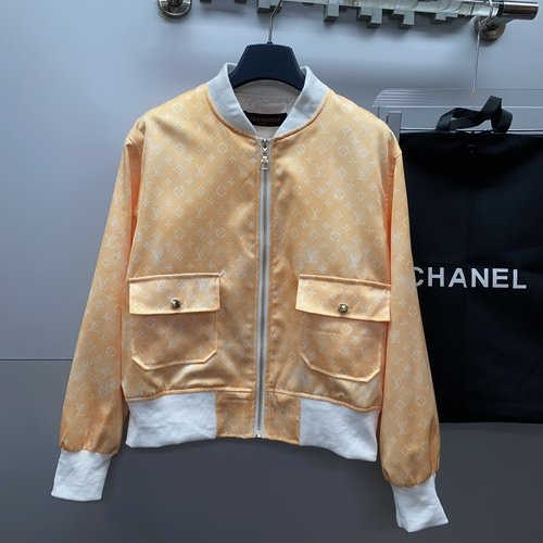 Louis Vuitton Customized Twill Silk Collared Sun Jacket with Colorful Accents